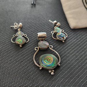 950 Peruvian Sterling Silver Earrings and Pendant